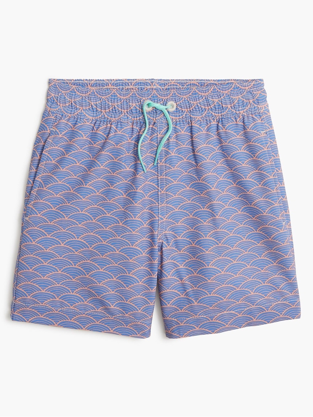 J. Crew Flex Swimwear Lined Swim Trunks, Purple / Coral Nautical Pattern – Large